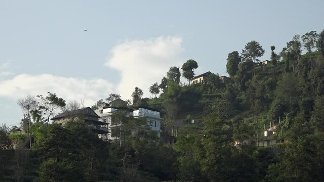 Wide view of houses on hillside, Banepa, Bagmati Province, Nepal