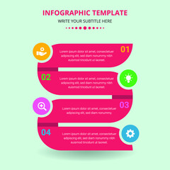 Colorful ribbon infographic template with 4 options