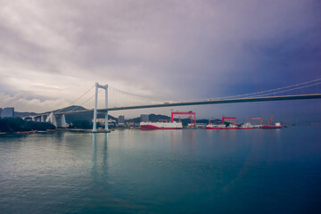 Huge bridge across the bay to Xiamen island