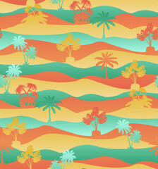 Fototapeta na wymiar Summer pattern design with pretty colors inspired by the desert