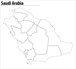 saudi arabia map illustration vector detailed saudi arabia map with region names