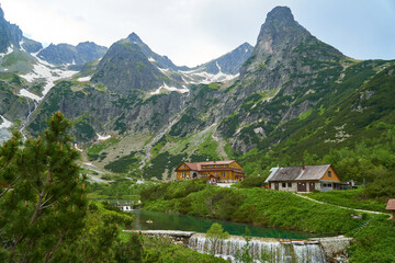 Fototapeta na wymiar Zielony Staw - vast nature reserve with a scenic, moderate hike to its lake & traditional mountain chalet, Tatra Mountains, Slovakia.