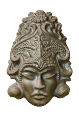 Fototapeta na wymiar Souvenir mask, face portrait of generic asian goddess