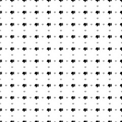 Square seamless background pattern from geometric shapes are different sizes and opacity. The pattern is evenly filled with black thumb down symbols. Vector illustration on white background