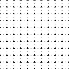Fototapeta na wymiar Square seamless background pattern from geometric shapes are different sizes and opacity. The pattern is evenly filled with black triangle symbols. Vector illustration on white background