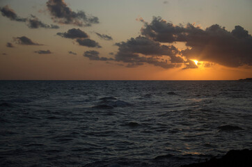 sunset over the sea, Gouves, Crete, Greece