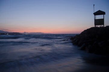 sunset over the sea, Gouves, Crete, Greece