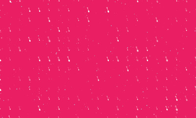 Seamless background pattern of evenly spaced white shovel symbols of different sizes and opacity. Vector illustration on pink background with stars