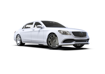 Fototapeta na wymiar 3D render image representing a high class limousine in white 