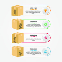 Modern infographic with 3d packaging boxes