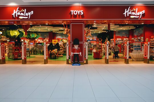 Open Hamleys toy store. First and only Hamleys toy shop in Poland. The oldest and largest toy shop in the world and one of the world's best-known retailers of toys. Warsaw, Poland - October 26 2018