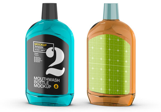 Plastic Mouthwash Bottle Mockup