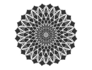 Beautiful mandala in dark gray color
