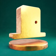 Door Closed icon. Fortuna Gold Door Closed symbol on golden podium.
