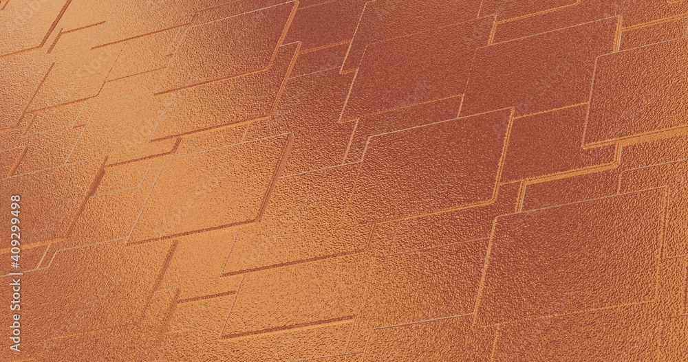 Poster abstract geometric rose golden backgroundfoil tiles texture seamless loop background 3d renderinging