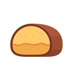 Chocolate vector. Chocolate caramel filling. Chocolate on white background.
