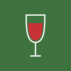 Wine vector. Wine glass logo design. Wine glass doodle symbol.