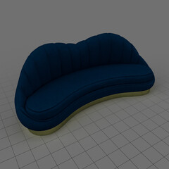 Pleated curved sofa