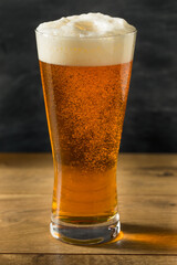 Boozy Golden Beer Ale in a Tall Glass