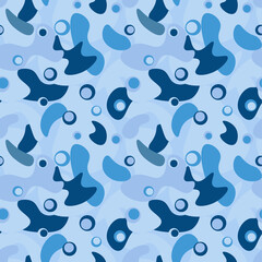 Vector Seamless Pattern with abstract forms animals like sea calf. Decorative design in style with random forms. Simple design for  wallpaper, pattern fills, web page background.