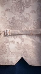 Hebilla y correa en  tejido brocado en tela jacqard de chaleco beige