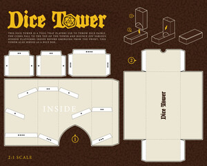 Vector skull with crossbones instead of head dice 20 sided. Leaves in the background.