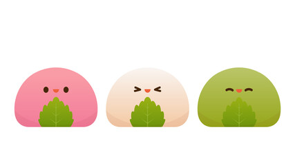 Mochi character design. wallpaper. free space for text. Mochi vector.