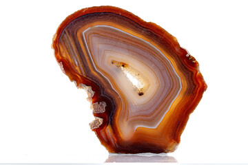macro mineral stone agate on a white background