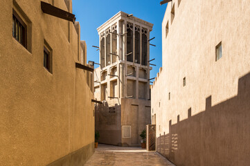 Traditional Arabic street in Bastakiya, Dubai