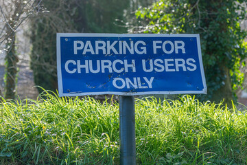 Parking for church users only sign