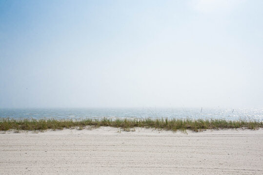 Empty beach on gulf coast 