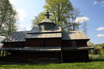 Church of Saint Nicholas in Rabe village - wooden church in Bieszczady Mountains, Poland