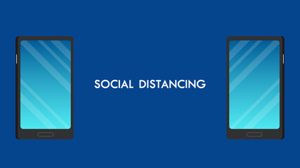 Smartphone vector. social distancing poster.