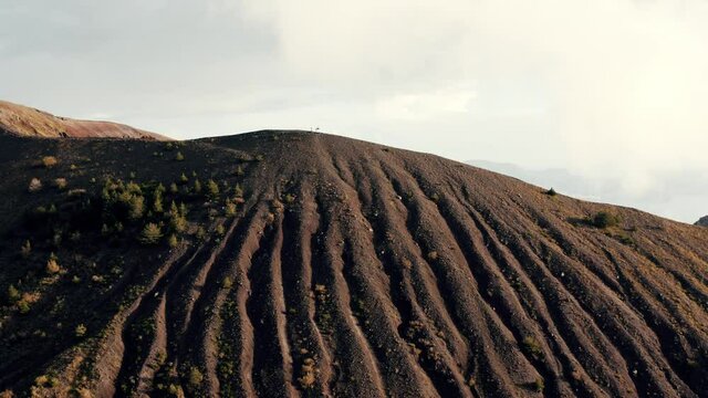 Aerial view over the Vesuvio volcano in Italy.