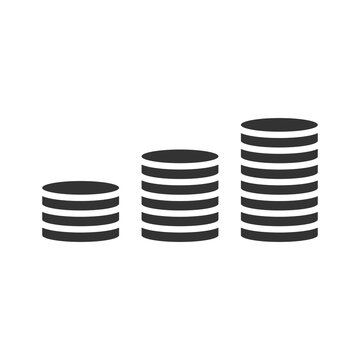 Coin stack icon. Money dollar symbol. Busines pay concept. Vector isolated on white
