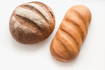 bread on a white background