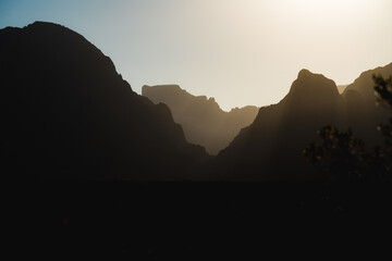 Silhouette of "The Window" at Big Bend National Park