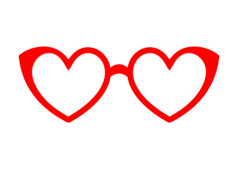 Glasses red heart icon. Symbol of love concept. Vector illustration