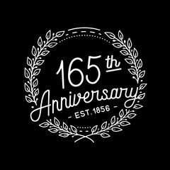 165 years anniversary celebrations design template. 165th logo. Vector and illustrations.