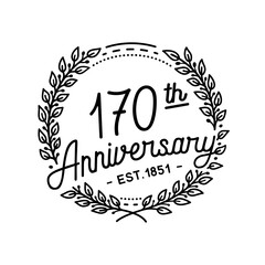 170 years anniversary celebrations design template. 170th logo. Vector and illustrations.