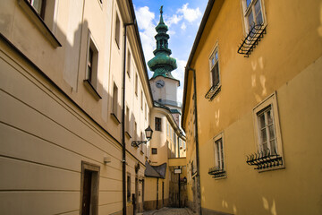 Fototapeta na wymiar View on Michalska tower in Bratislava old town