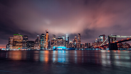 Fototapeta na wymiar Manhattan city skyline at night