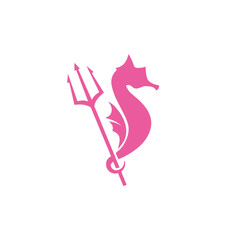 Obraz na płótnie Canvas Seahorse silhouette clip art. Simple flat vector illustration design.