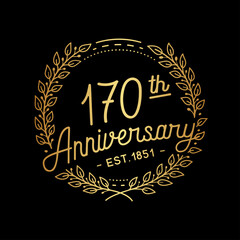 170 years anniversary celebrations design template. 170th logo. Vector and illustrations.