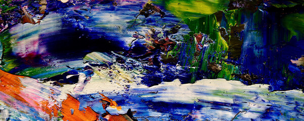 Colorful abstract painting background. . Fluid ink Color texture. Intensive multicolor mix of oil...