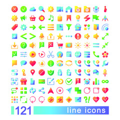 big color icons set, navigation icons