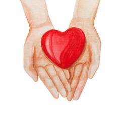 Hand Drawn Watercolor Valentines Day Illustration