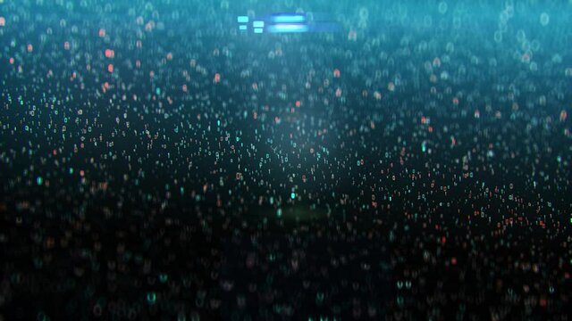 Abstract Technology Background. Binary code composition on a black background. Data binary code network. 4K animation