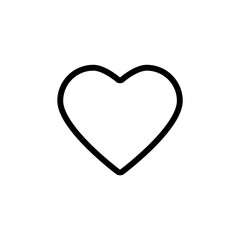 Heart icon vector illustration. Linear symbol with thin outline. The thickness is edited. Minimalist style.