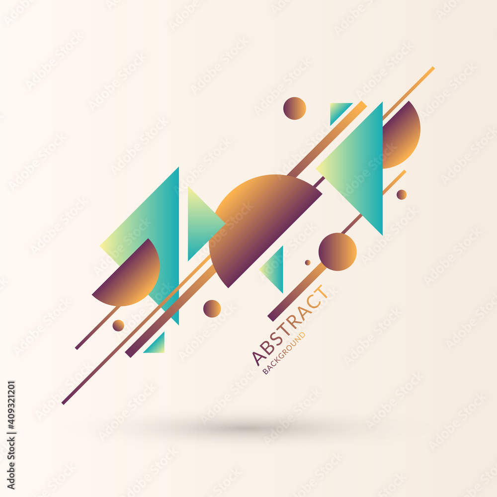 Poster composition with dynamic and geometric shapes. abstract background for your design.